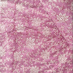 White and Pink Floral Block Printed Cotton Napkins