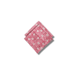 White and Pink Floral Block Printed Cotton Napkins