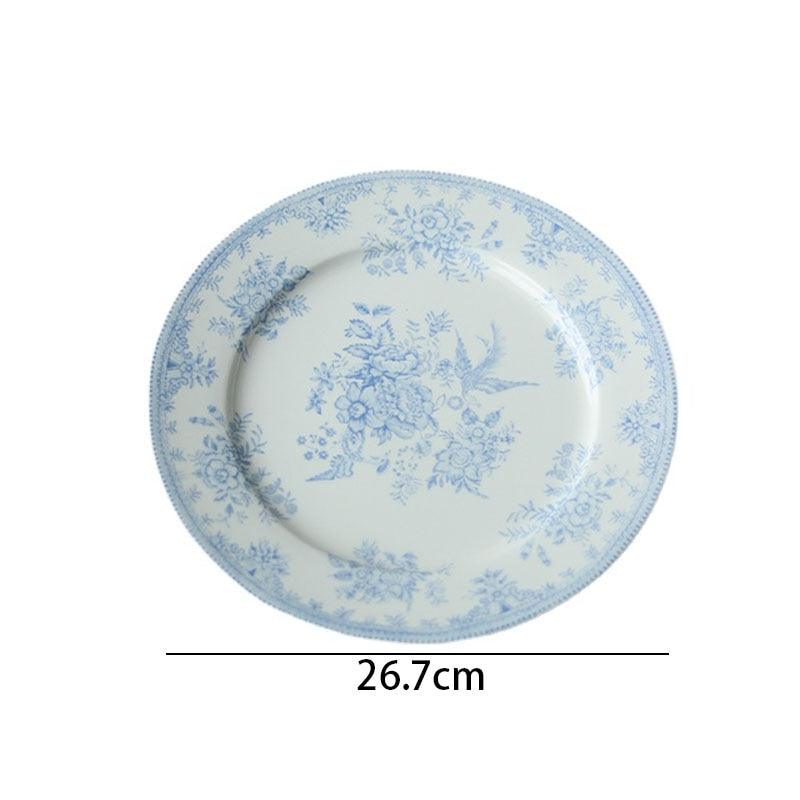 White and Sky Blue Peony Flower Tableware - MAIA HOMES