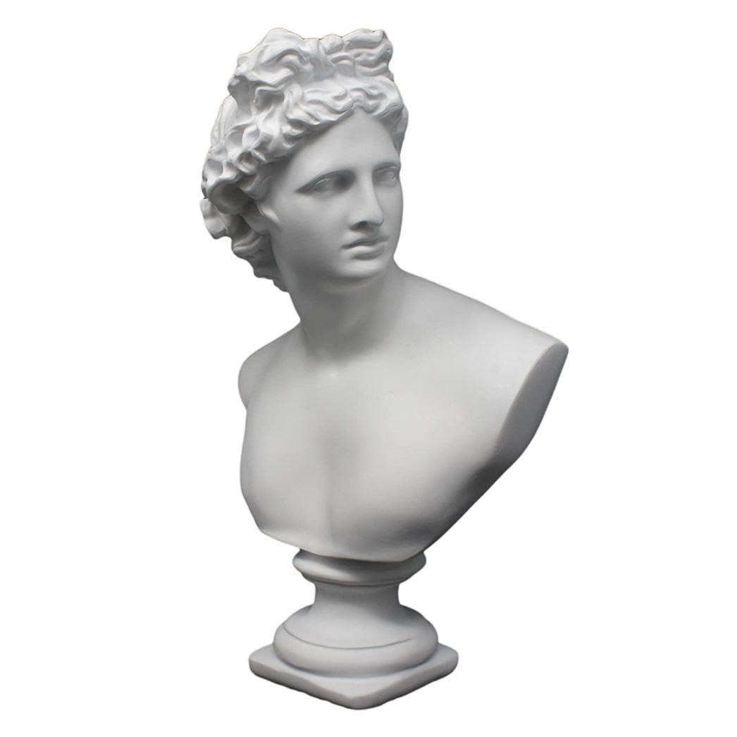 White Apollo Bust Sculpture