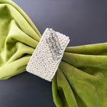 White Beaded and Wooden Napkin Rings