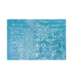 White Bloom Elegant Hand Tufted Viscose Rug - Blue