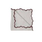 White Cotton Napkins with Embroidered Trim