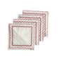 White Cotton Napkins with Pink and Red Trim