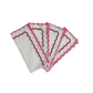 White Cotton Napkins with Pink and Red Trim