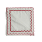 White Cotton Napkins with Pink and Red Trim