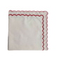 White Cotton Napkins with Pink and Red Trim