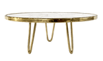 White Crystal Agate Cake Stand with Brass Legs