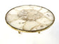 White Crystal Agate Cake Stand with Brass Legs - MAIA HOMES