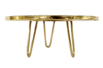 White Crystal Agate Cake Stand with Brass Legs