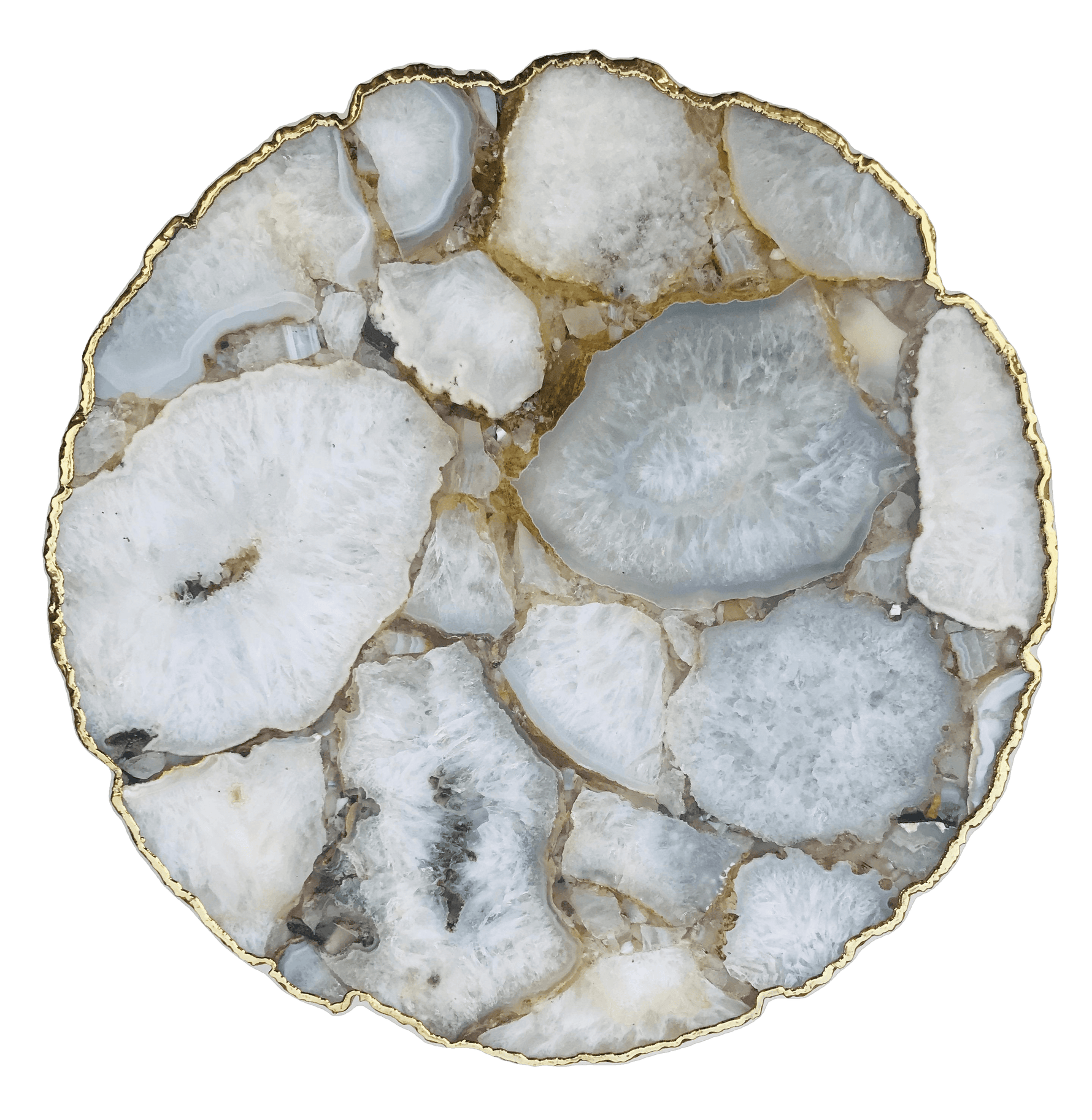 White Crystal Agate Organic Edge Accent Table