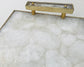 White Crystal Agate Plated Serving Tray With Clear Quartz Handles - MAIA HOMES