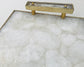 White Crystal Agate Plated Serving Tray With Clear Quartz Handles