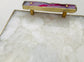 White Crystal Agate Plated Serving Tray With Pink Agate Onyx Handles