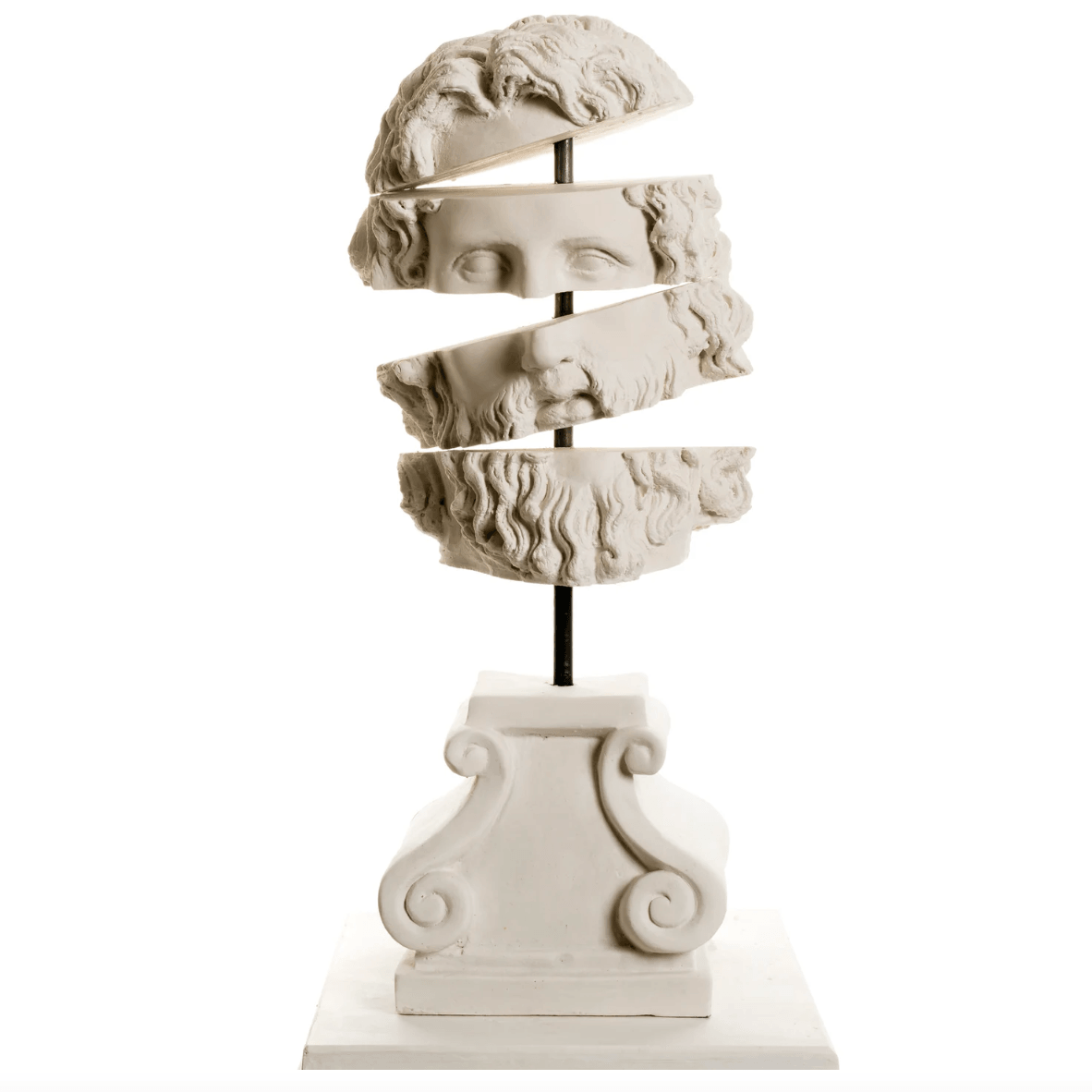 White Cut-out Greek God Zeus Bust Sculpture Statue