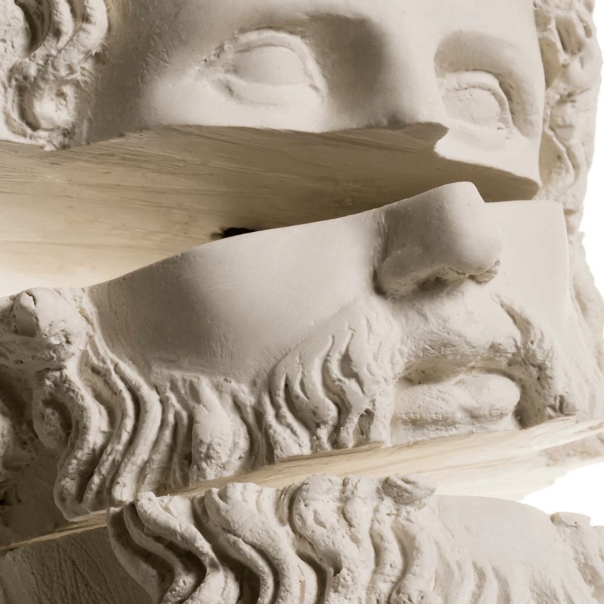 White Cut-out Greek God Zeus Bust Sculpture Statue