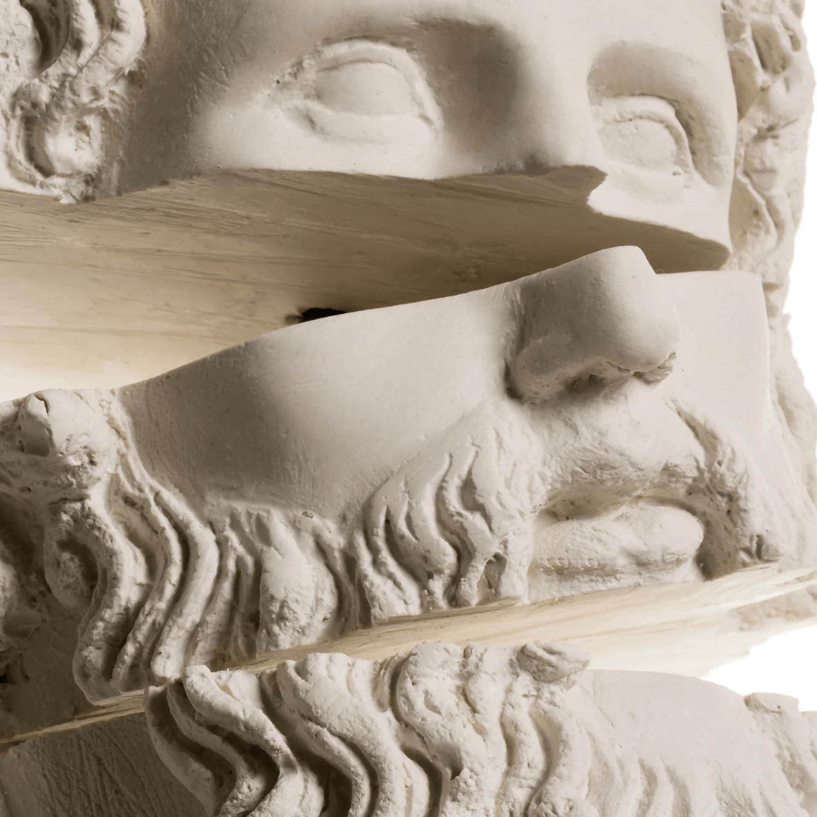 White Cut-out Greek God Zeus Bust Sculpture Statue - MAIA HOMES