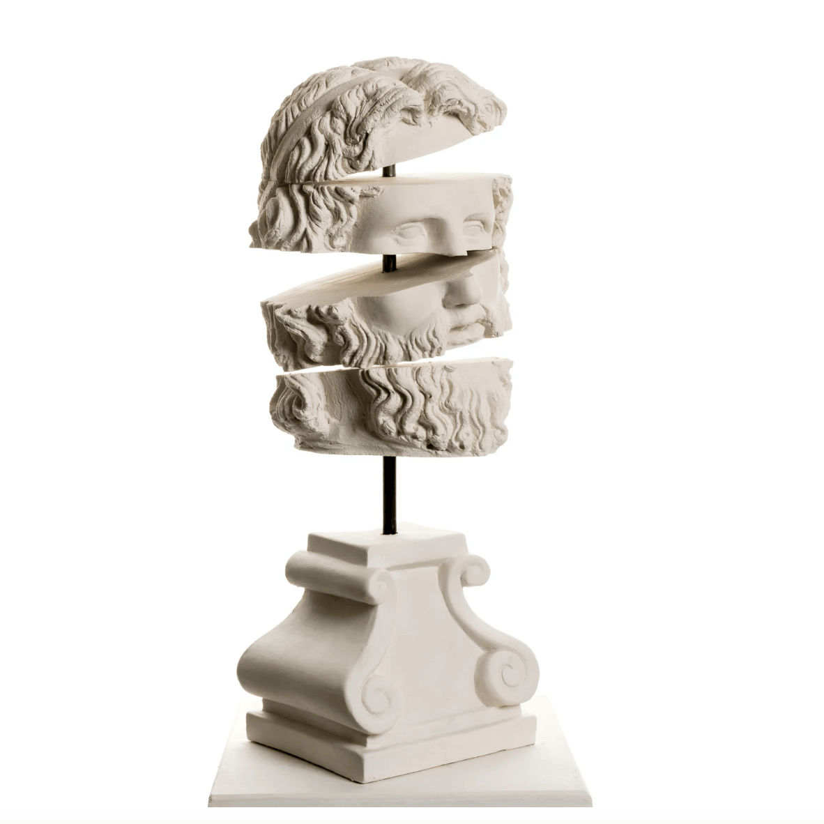 White Cut-out Greek God Zeus Bust Sculpture Statue