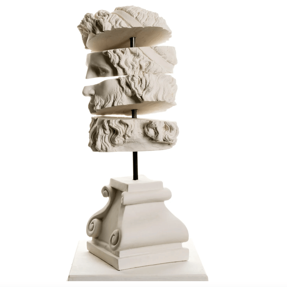 White Cut-out Greek God Zeus Bust Sculpture Statue