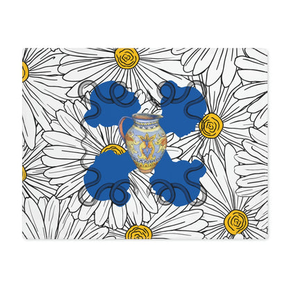 White Daisy Ladies in Blue Placemat - MAIA HOMES