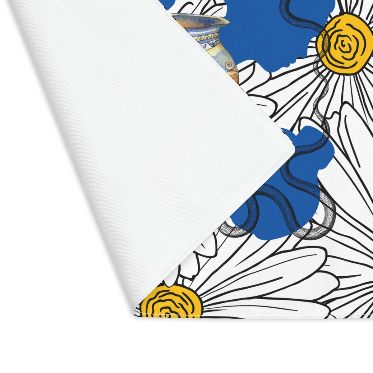 White Daisy Ladies in Blue Placemat