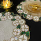White Flower Beaded Round Placemats - MAIA HOMES