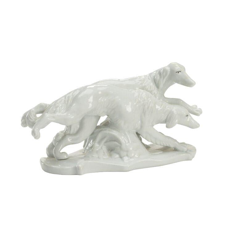 White Grayhounds Figurine