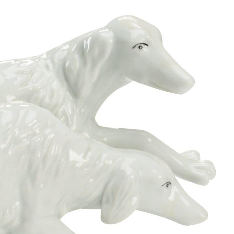 White Grayhounds Figurine