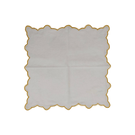 White Linen Zig Zag Embroidered Napkins Set