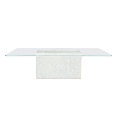White Marble and Glass Dining Table - MAIA HOMES