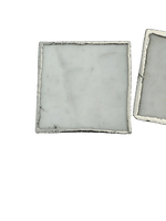 White Marble Plated Coasters - Set of 4