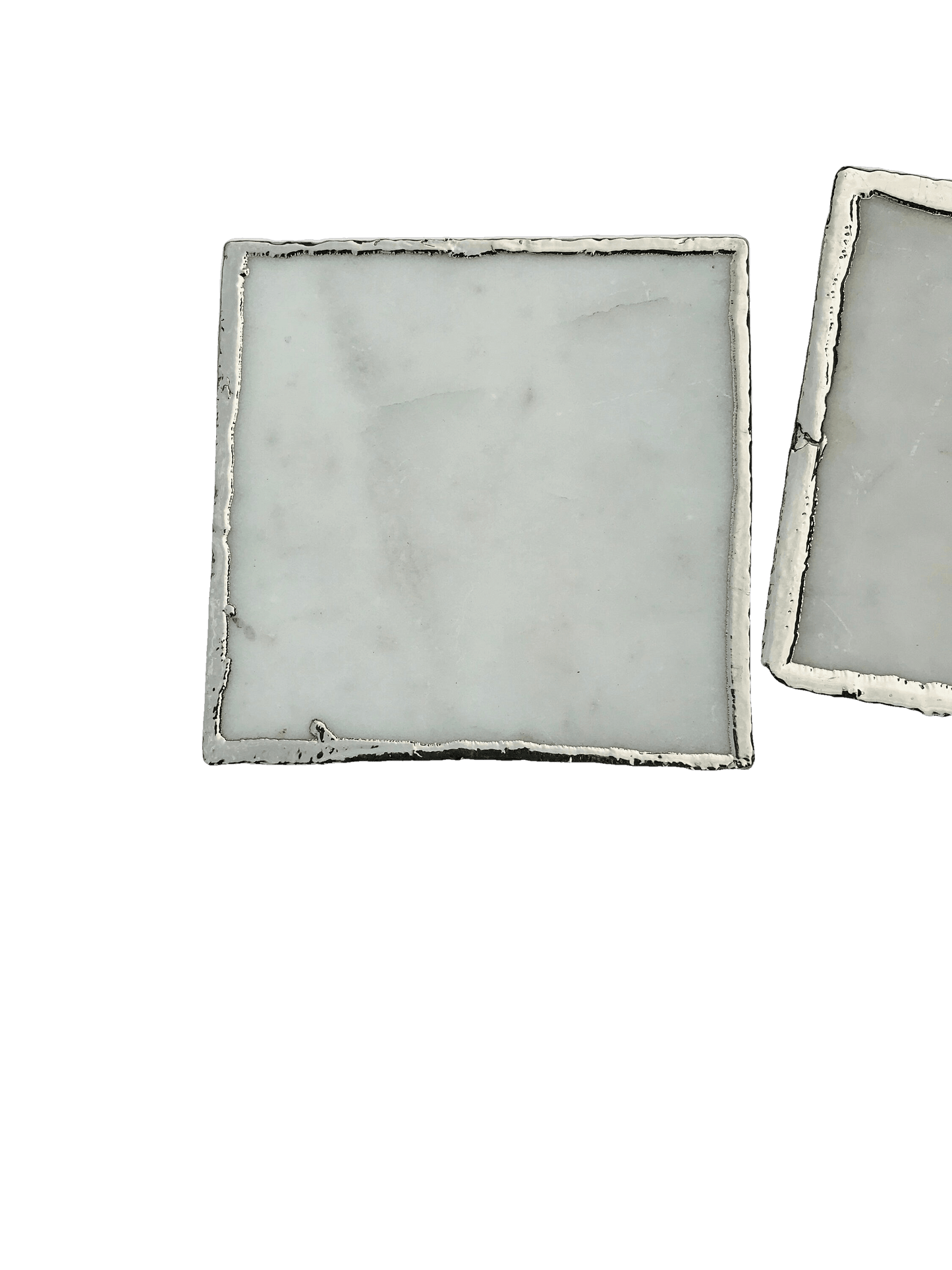 White Marble Plated Coasters - Set of 4 - MAIA HOMES