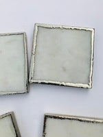 White Marble Plated Coasters - Set of 4