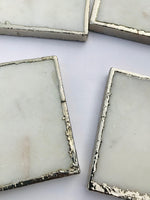 White Marble Plated Coasters - Set of 4