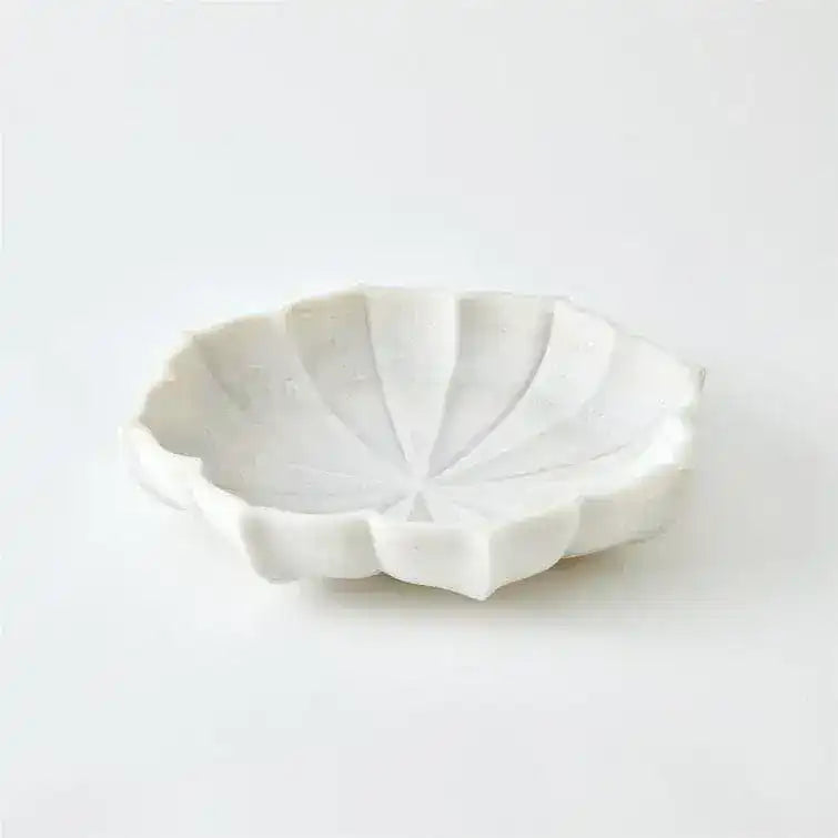 White Moroccan Inspired Marble Decorative Bowl