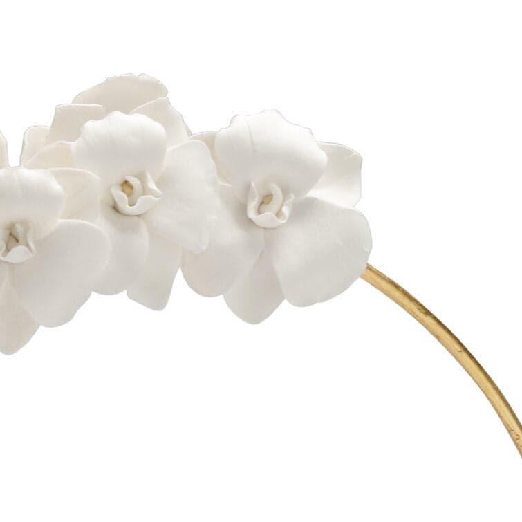 White Orchid on Stand Sculpture