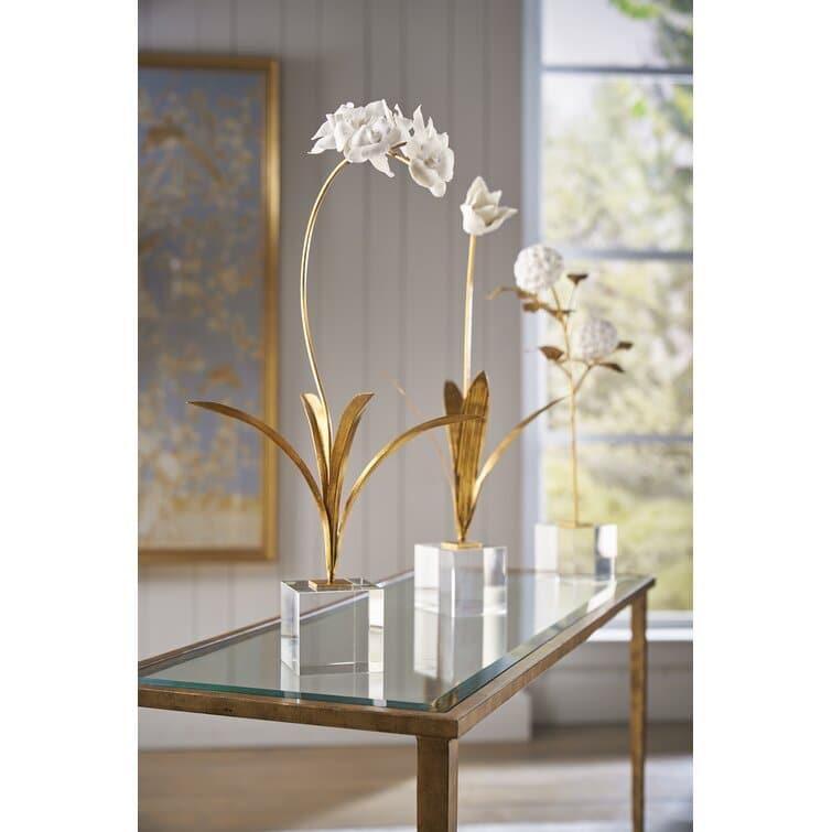 White Orchid on Stand Sculpture