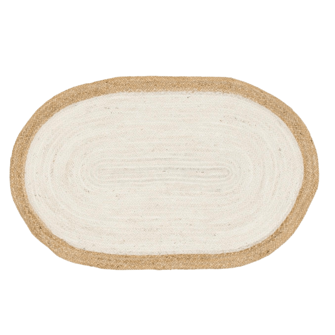 White Oval Jute Rug