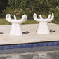 White Pair of Hands Ceramic Accent Stool - MAIA HOMES