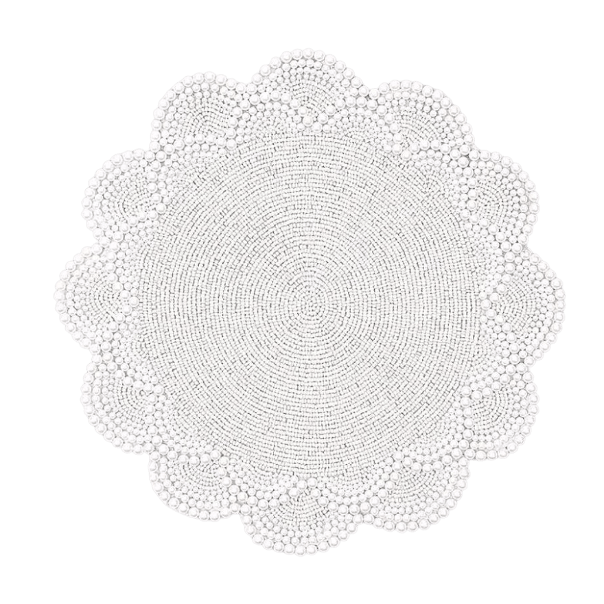 White Pearl Embroidery Placemats