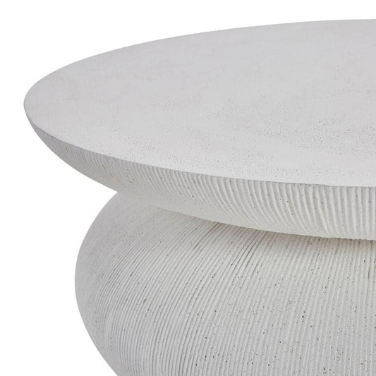 White Stone Stacking Cocktail Table - MAIA HOMES