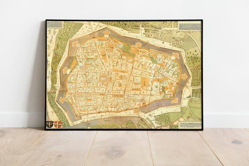 Wien City Map Wall Print| Framed Map Wall Decor - MAIA HOMES