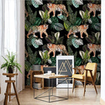 Wild Tigers in Tropical Jungle Wallpaper