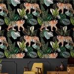 Wild Tigers in Tropical Jungle Wallpaper