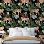 Wild Tigers in Tropical Jungle Wallpaper