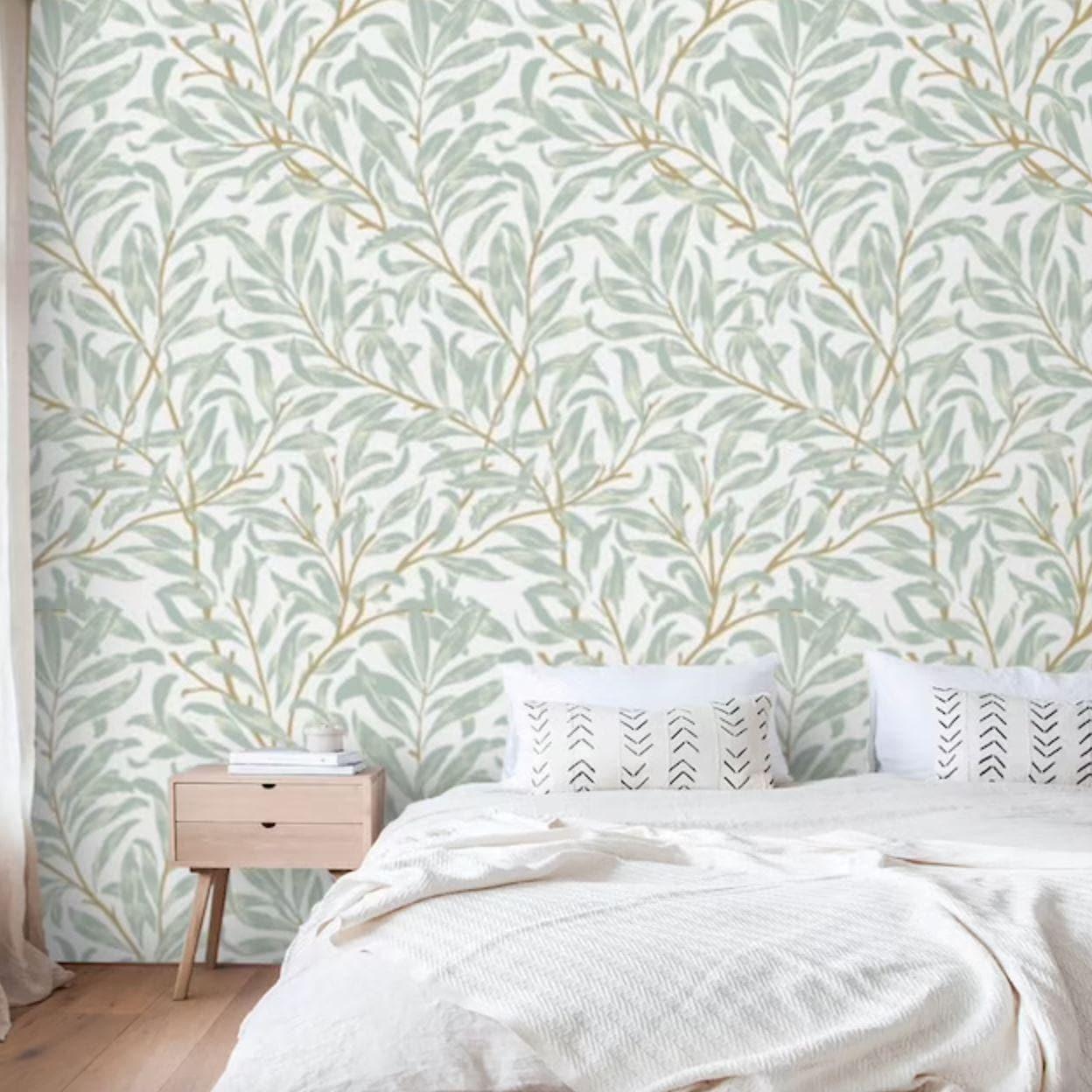 Willow Delicate Leaves Wallpaper - MAIA HOMES