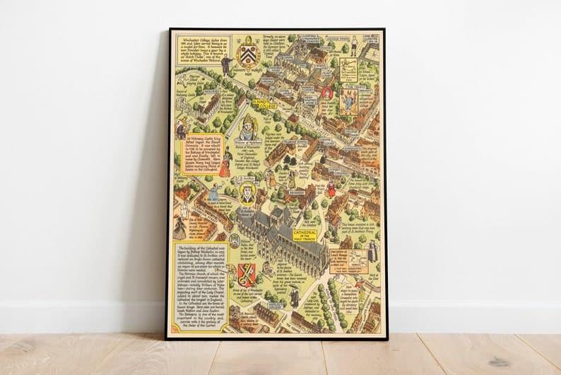 Winchester Map Print| Fine Art Prints