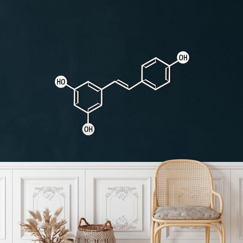 Wine Molecule Metal Wall Art