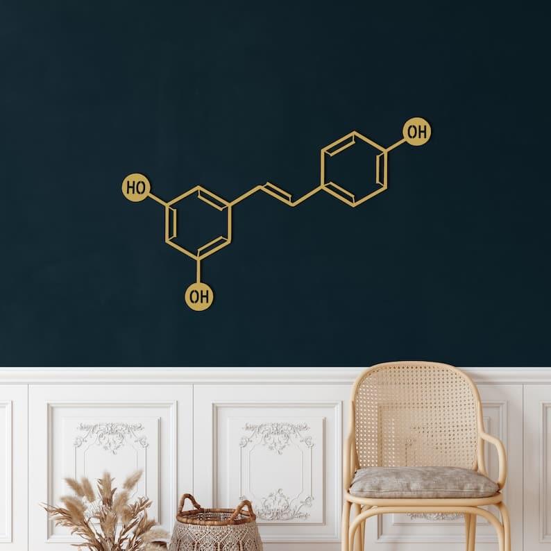 Wine Molecule Metal Wall Art