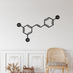 Wine Molecule Metal Wall Art Black